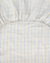 Gingham Sky Blue Muslin Fitted Sheet Junior 60x120 cm