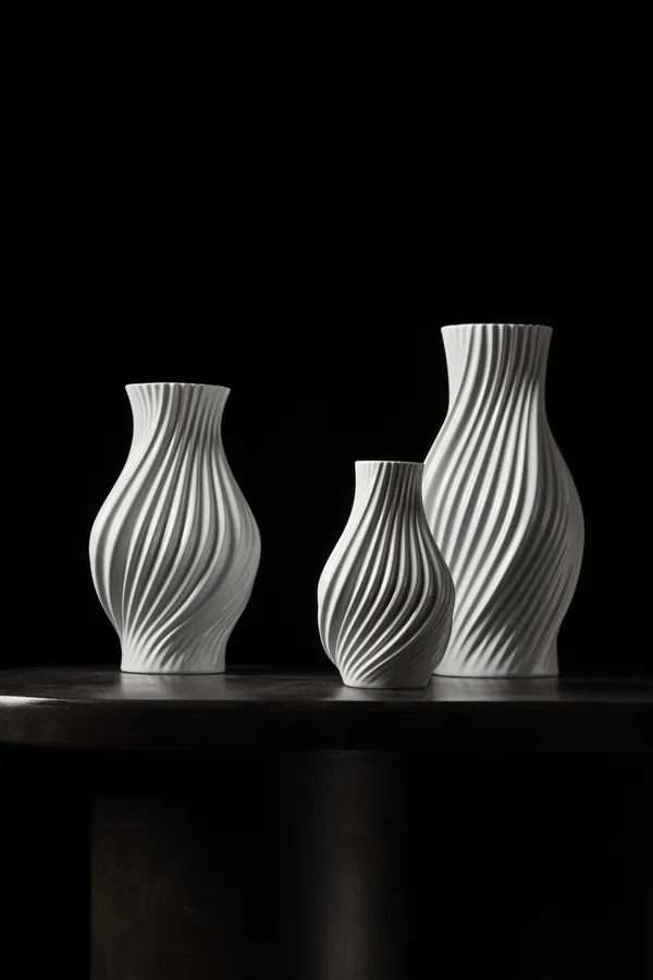 Twist Vas H18 cm vit porslin Vase