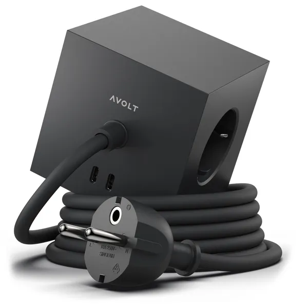 Square 1 Jatkojohto USB-C:llä / Magneetti 3 m Gotland Grey