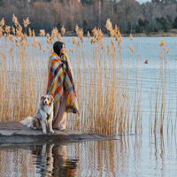 Gotland Plaid 130x200 cm Gul/Flerfarvet