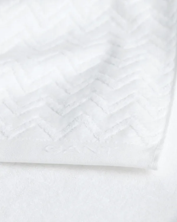 Jacquard Herringbone Håndklæde 50x70 cm Hvidt
