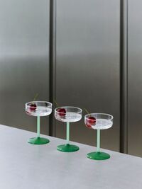 Tint Champagneglass 2-pk Klar / Jadegrønn