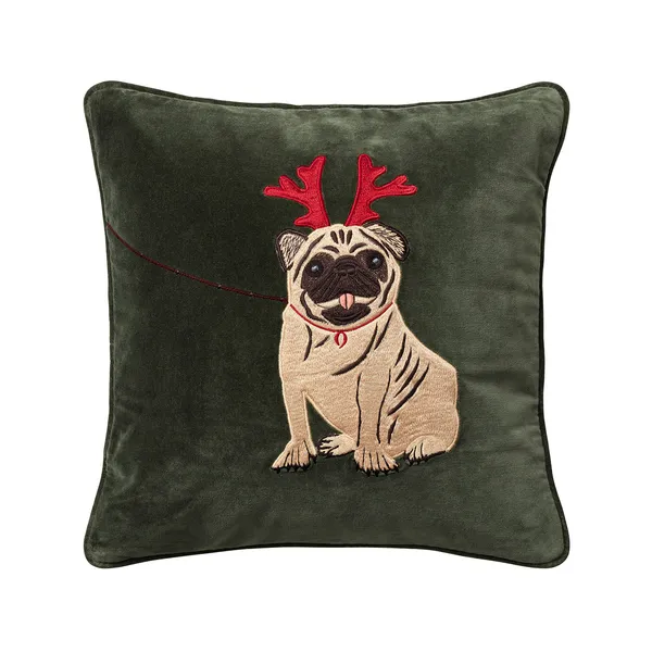 Holiday Dog Tyynynpäällinen 50x50 cm Metsänvihreä