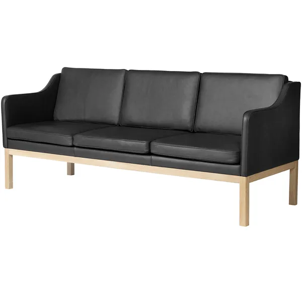 J182 3-Seter Sofa Zea Skinn Sort