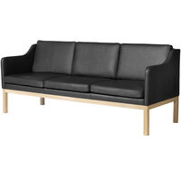 J182 3-Seter Sofa Zea Skinn Sort