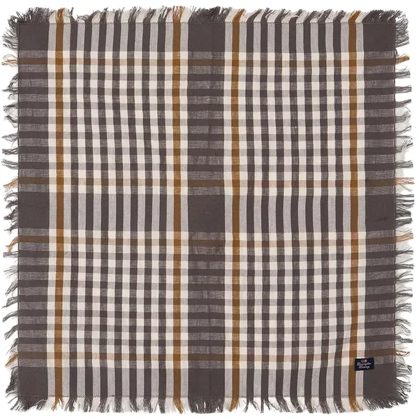 Checked Serviet 50x50 cm Grå / Hvid / Fudge
