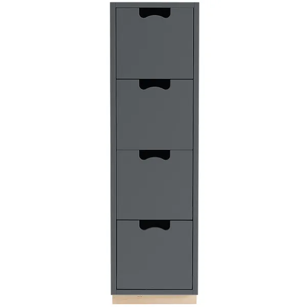 Snö J4 Chest Of Drawers Char Grey Base Oak