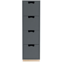 Snö J4 Chest Of Drawers Char Grey Base Oak