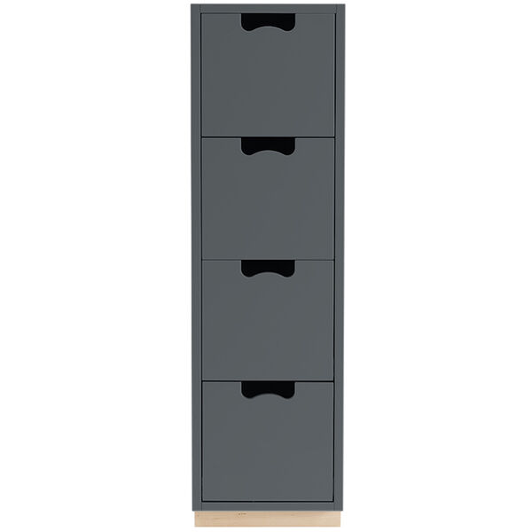 Snö J4 Chest Of Drawers Char Grey Base Oak