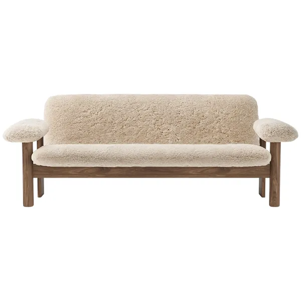 Brasilia 2-Sitssoffa Walnut / Sheepskin Nature