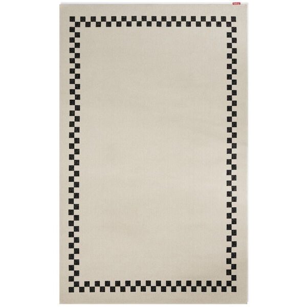Carpretty Grand Check Border Tæppe Antracitgråt / Creme