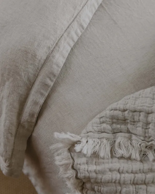 Hemstitched Linen Duvet Cover Single 210x150 cm
