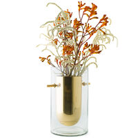 Alba Vase Mundblæst Glas / Messing Cylinder