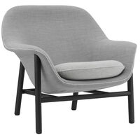 Drape Lounge Chair Low Grey Steel Lenestol Skum Laget av tekstil Grå