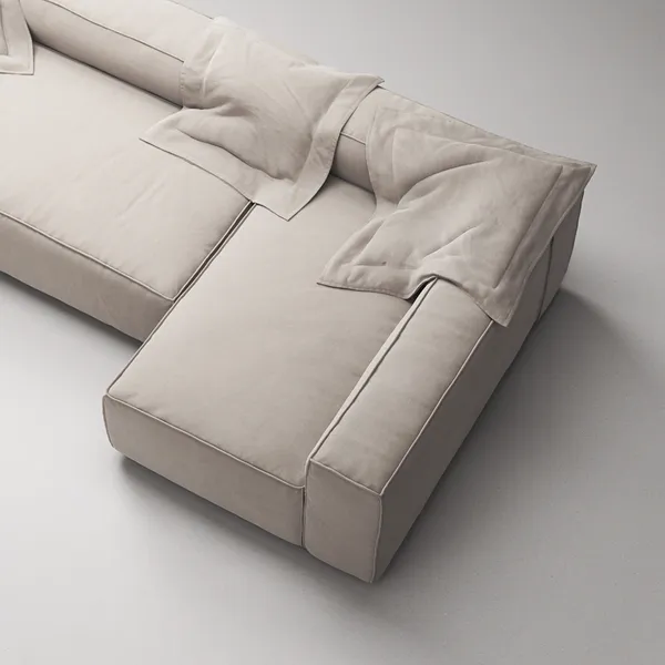Grand 4-Seter Sofa Divan Høyre med Lenestol Sandshell Beige