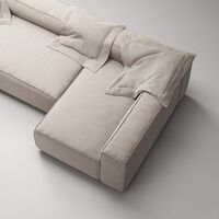 Grand 4-Seter Sofa Divan Høyre med Lenestol Sandshell Beige
