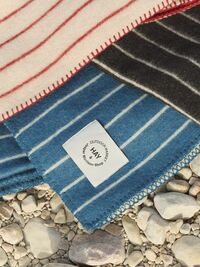 Outdoor Market Throw 130x180 cm Blue With Beige Stripe