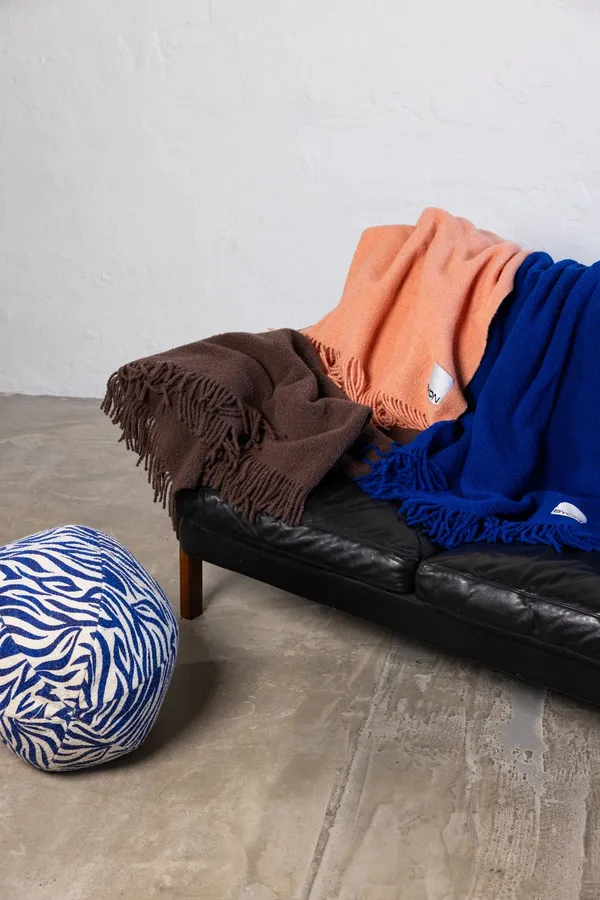 Anima Kudde Rund Zebra Blå