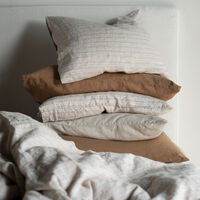 Linen Pudebetræk 50x50 cm Hazelnut Stripe