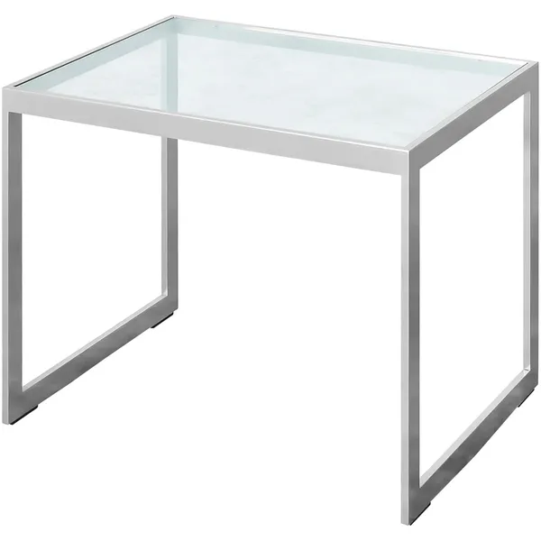 Square Sidobord 41x56x43 cm Silver Grey/Glas