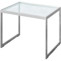 Square Sidobord 41x56x43 cm Silver Grey/Glas