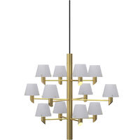 Gil 12 Chandelier Satin Brass / Opal Glass