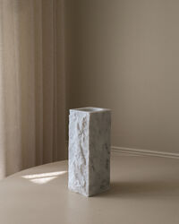 Edge Vase Medium White Carrara