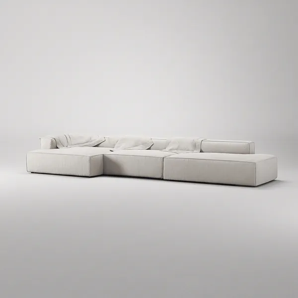 Grand 5-Personers Sofa åben ende Højre Moon White