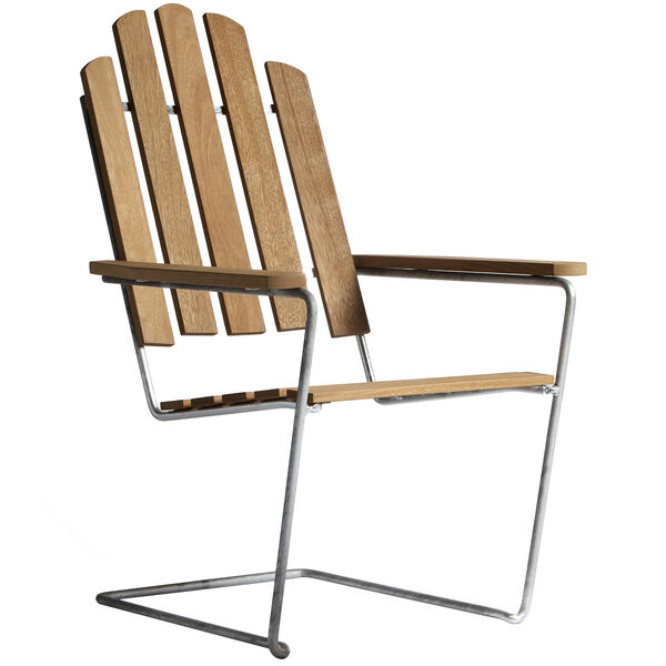 Loungestol A3 Olieret Egetræ / Varmgalvaniseret Stål
