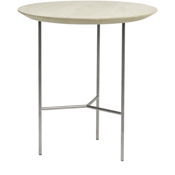 Tribeca Sidebord Såpet Eik / Stål I Satengkrom 47 cm