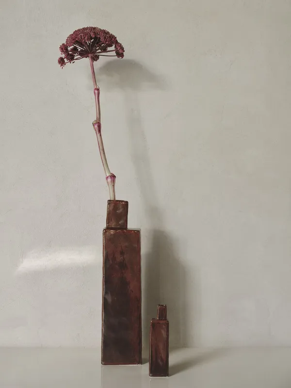 Koa Vase- H40- Red Brown Vase H40 cm Rødbrun
