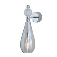 Smykke Vägglampa Smokey Grey / Crystal Check Ball / Shiny Silver