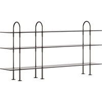 Keen Hyldesystem Med 3 Hylder 208 cm Sort Messing / Tonet Glas