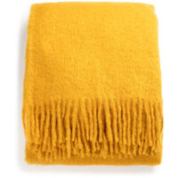 Mohair Pläd 130x170 cm Senapsgul