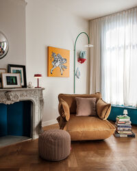 Point Terry Pouf Cognac Creme