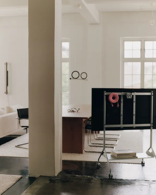 Moon Tall TV Stander Cloudy Silver