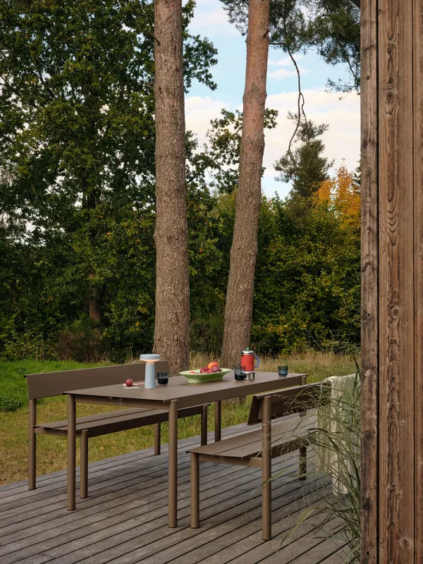 Linear Penkki Selkänojalla 170 cm Ruskeanharmaa