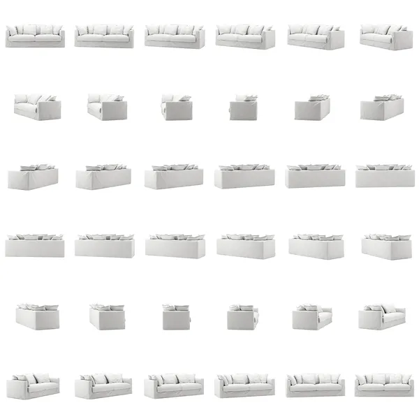 Le Grand Air 3-Seter Sofa Bomull Hvit