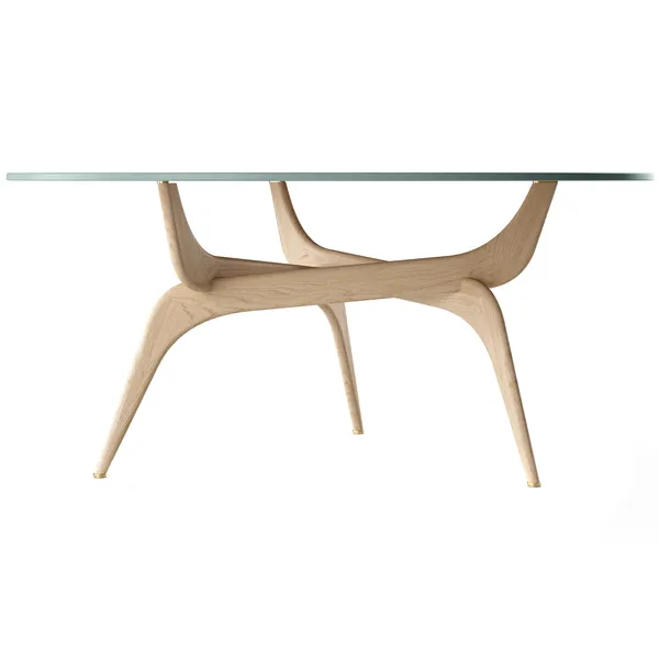 Triiio Sofabord Ø90 cm Olieret Eg / Klart Glas