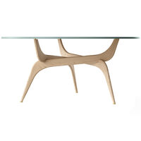 Triiio Sofabord Ø90 cm Olieret Eg / Klart Glas