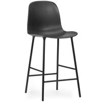 Form Barstol Hög Rygg 65 cm Stål Svart