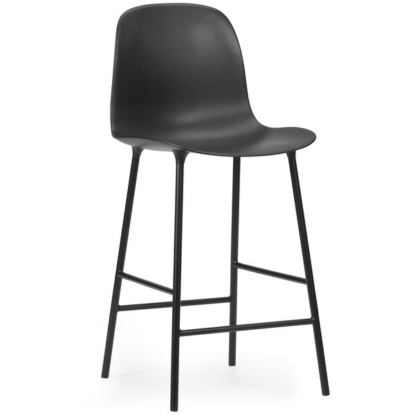 Form Barstol Høj Ryg 65 cm Stål Sort