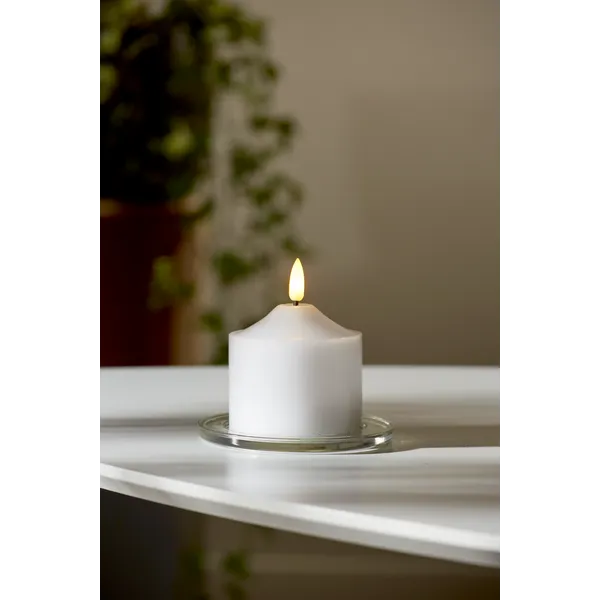 Flamme LED Bloklys Hvidt 95 cm