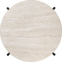 TS Outdoor Sidobord Ø40x51 cm Svart/Vit Travertin