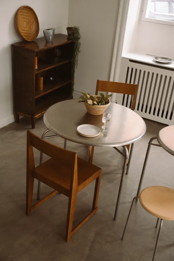 Petit Rond Bord Rustfrit Stål Ø90 cm