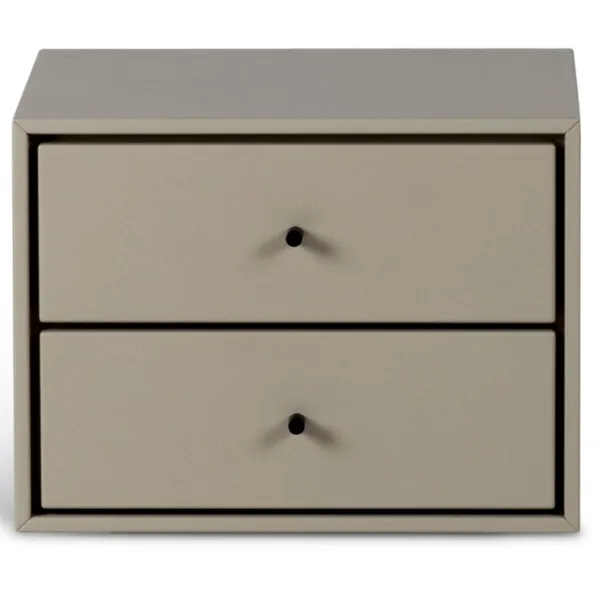 Volt Nattbord Vegghengt 2 Skuffer Beige/Svart