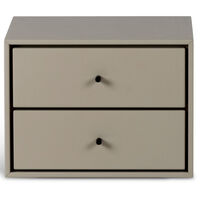 Volt Nattbord Vegghengt 2 Skuffer Beige/Svart
