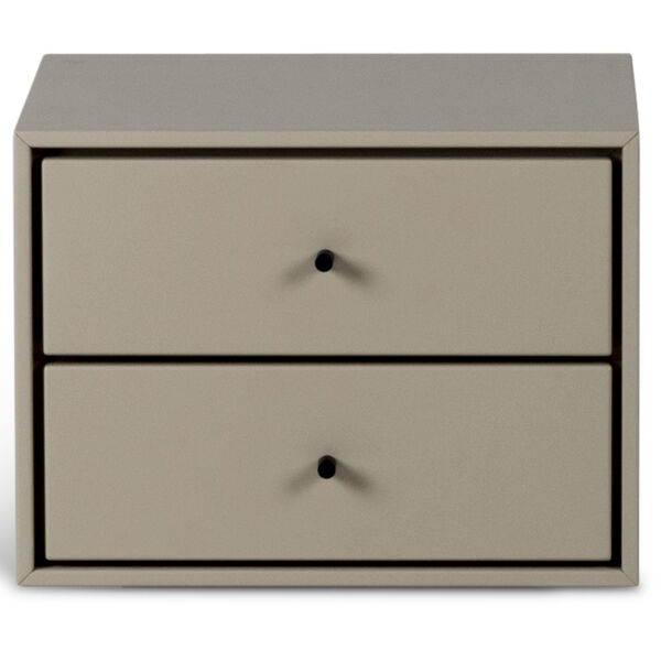 Volt Nattbord Vegghengt 2 Skuffer Beige/Svart