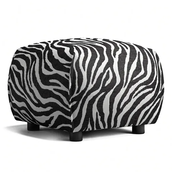 Le Petite Puff Zebra Sort / Hvit