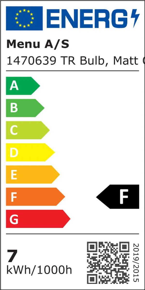 Tr Bulb Pendel Mat / Sort
